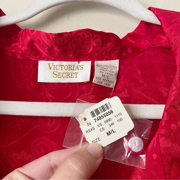 Victoria’s Secret | Vintage NWT Button Front Nightgown Tunic Sleepwear Red M/L - Picture 5 of 5